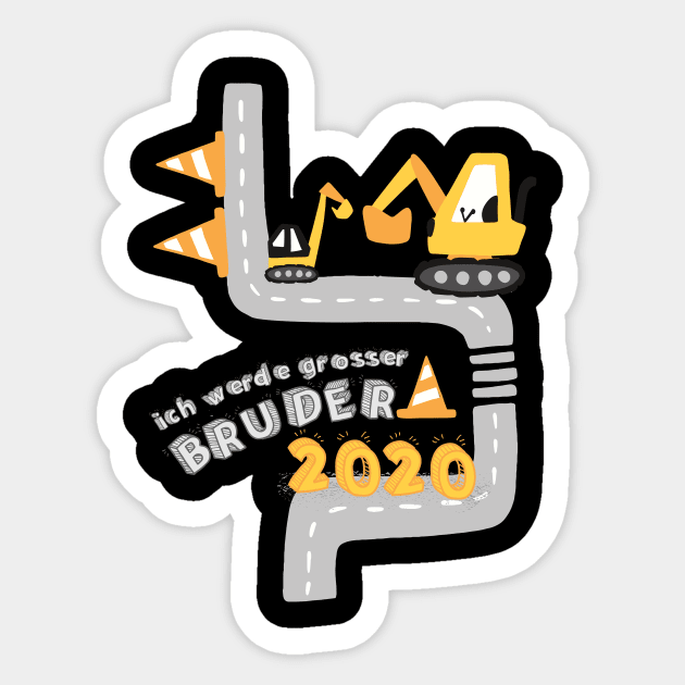 Ich werde grosser Bruder 2020 mit Bagger für große Brüder Sticker by alpmedia